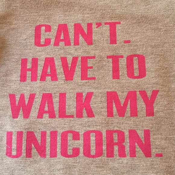 Grey/pink unicorn crew neck sweatshirt - Picture 4 of 5